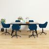 vidaXL Chaises pivotantes &agrave; manger lot de 6 bleu velours
