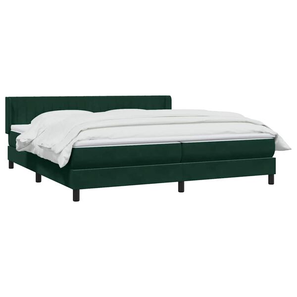 vidaXL Sommier &agrave; lattes de lit et matelas vert fonc&eacute; 180x220cm velours