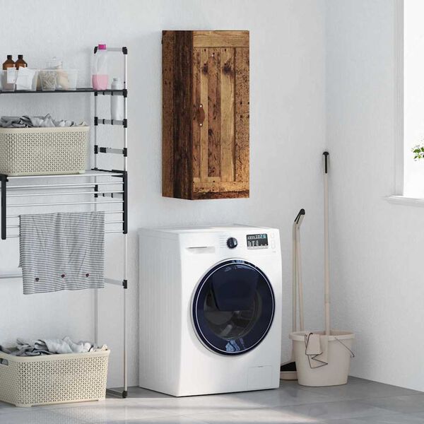 vidaXL Meuble mural Bois Ancien 34,5 x 34 x 90 cm Bois d'ing&eacute;nierie