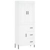 vidaXL Buffet haut Blanc 69,5x34x180 cm Bois d'ing&eacute;nierie