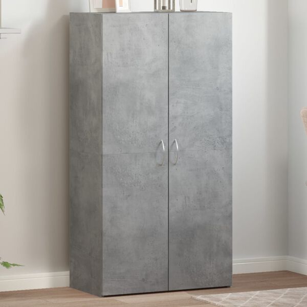 vidaXL Armoire de classement gris b&eacute;ton 60x32x115 cm bois d'ing&eacute;nierie