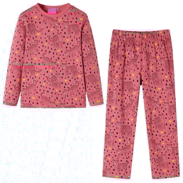 Pyjamas enfants à manches longues rose ancien 116