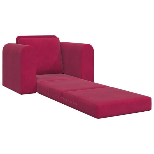 vidaXL Canap&eacute;-Lit Bordeaux 98 x 71 x 83 cm Velours
