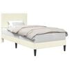 vidaXL Cadre de lit Cr&egrave;me 90 x 200 cm Tissu en velours c&ocirc;tel&eacute;