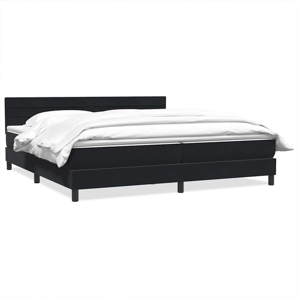 vidaXL Sommier &agrave; lattes de lit avec matelas noir 200x210 cm Velours