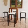 vidaXL Ensemble de bar de jardin avec coussins 5 pcs Noir