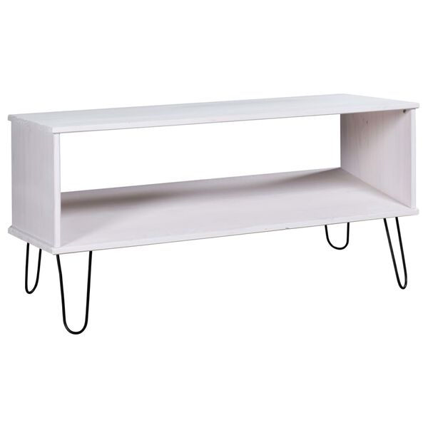 vidaXL Table basse New York Blanc Bois de pin massif
