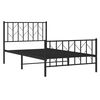 vidaXL Cadre de lit m&eacute;tal sans matelas avec pied de lit noir 100x190cm
