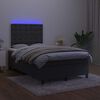 vidaXL Sommier &agrave; lattes de lit et matelas LED noir 120x190 cm velours
