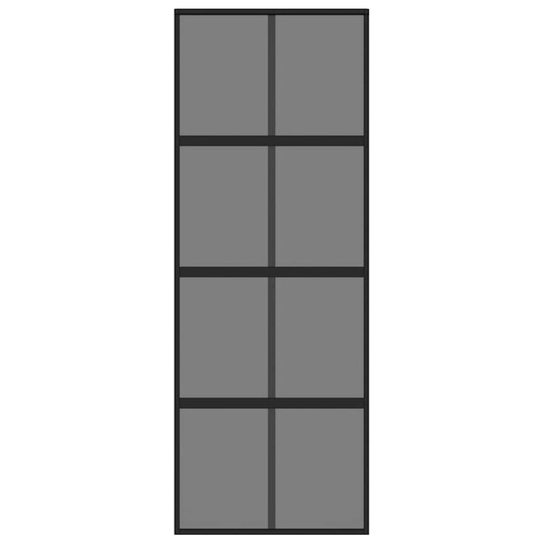 vidaXL Porte coulissante noir 76x205 cm verre tremp&eacute; aluminium