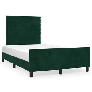 vidaXL Cadre de lit sans matelas vert fonc&eacute; 120x200 cm velours