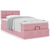 vidaXL Cadre de lit ottoman avec matelas rose 90x200 cm velours