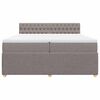 vidaXL Sommier &agrave; lattes de lit avec matelas Taupe 200x200 cm Tissu