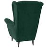 vidaXL Fauteuil &agrave; oreilles avec tabouret vert fonc&eacute; velours
