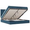 vidaXL Cadre de lit ottoman avec matelas bleu fonc&eacute; 200x200 cm velours
