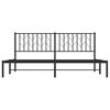vidaXL Cadre de lit m&eacute;tal sans matelas avec t&ecirc;te de lit noir 183x213cm