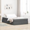 vidaXL Lit avec rangement et matelas Gris foncé 120 x 190 cm Polyester