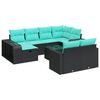 vidaXL Salon de jardin 11 pcs avec coussins noir r&eacute;sine tress&eacute;e