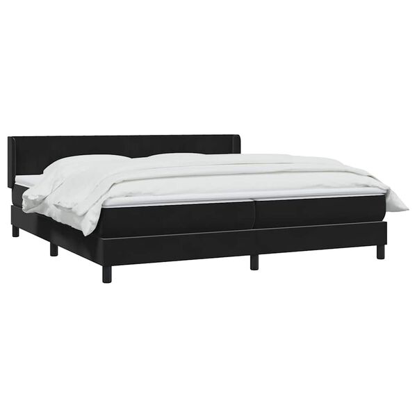 vidaXL Sommier &agrave; lattes de lit avec matelas noir 200x220 cm velours