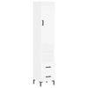 vidaXL Buffet haut Blanc 34,5x34x180 cm Bois d'ing&eacute;nierie