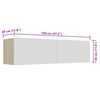 vidaXL Meuble TV Blanc et ch&ecirc;ne sonoma 120x30x30 cm Bois d&rsquo;ing&eacute;nierie