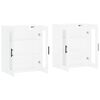 vidaXL Armoires murales 2 pcs blanc bois d'ing&eacute;nierie