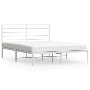 vidaXL Cadre de lit m&eacute;tal sans matelas et t&ecirc;te de lit blanc 120x190 cm