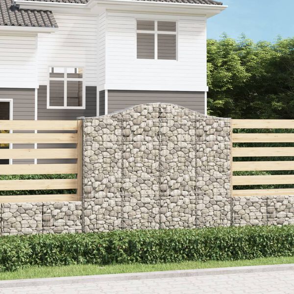 vidaXL Paniers &agrave; gabions arqu&eacute;s 25 pcs 200x50x180/200 cm Fer galvanis&eacute;