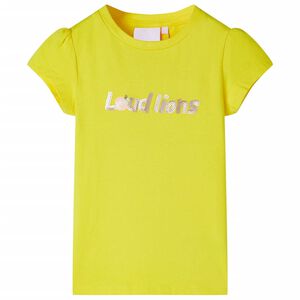 T-shirt enfant &agrave; manches courtes jaune vif 140