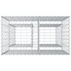 vidaXL Lit sur&eacute;lev&eacute; gabion Argent&eacute; 90 x 50 x 80 cm Acier galvanis&eacute;
