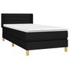 vidaXL Sommier &agrave; lattes de lit avec matelas Noir 100x200 cm Tissu