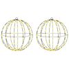vidaXL Boule avec 192 LED 2 pcs Blanc chaud 40 x 40 x 43,5 cm M&eacute;tal