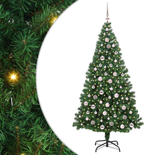 vidaXL Sapin de No&euml;l artificiel Vert 210 cm PVC, Acier et Plastique