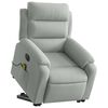 vidaXL Fauteuil inclinable de massage électrique gris clair velours