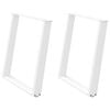 vidaXL Pieds de table &agrave; manger en U 2 pi&egrave;ces Blanc 70 x (72-73) cm Acier