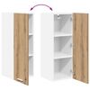 vidaXL Armoire suspendue Ch&ecirc;ne Artisan et Blanc 30 x 31 x 80 cm