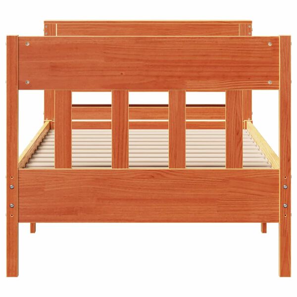 vidaXL Cadre de lit sans matelas cire marron 75x190 cm bois pin massif