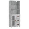 vidaXL Buffet haut Gris b&eacute;ton 69,5x34x180 cm Bois d'ing&eacute;nierie