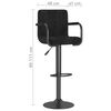 vidaXL Tabouret de bar Noir Velours