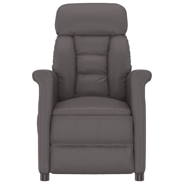 vidaXL Fauteuil de massage &eacute;lectrique Gris Similicuir