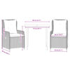 vidaXL Ensemble &agrave; manger de jardin 3pcs coussins gris clair poly rotin