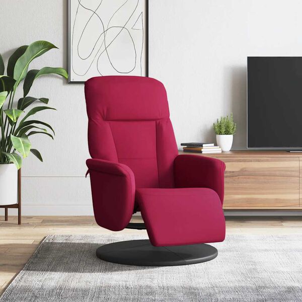 vidaXL Fauteuil inclinable avec repose-pied rouge bordeaux velours