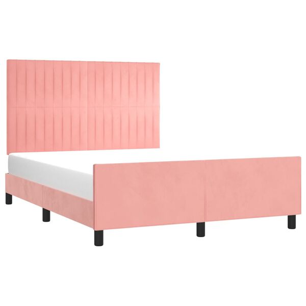 vidaXL Cadre de lit sans matelas rose 140x200 cm velours
