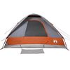 vidaXL Tente de camping &agrave; d&ocirc;me 4 personnes gris et orange imperm&eacute;able