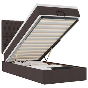 vidaXL Lit ottoman avec matelas marron fonc&eacute; 100x200 cm tissu