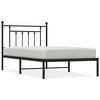 vidaXL Cadre de lit métal sans matelas avec tête de lit noir 100x190cm