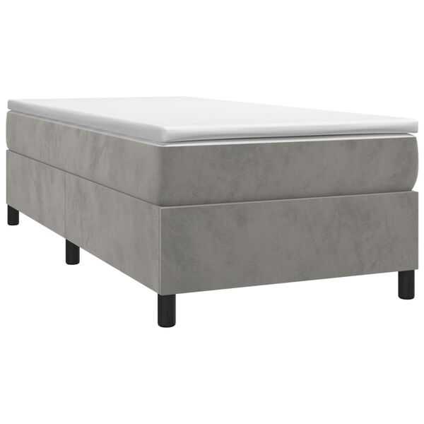 vidaXL Sommier &agrave; lattes de lit et matelas Gris clair 80x200 cm Velours