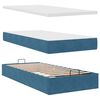 VidaXL Cadre de lit ottoman avec matelas bleu fonc&eacute; 160x200 cm velours