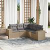 vidaXL Salon de jardin avec coussins 5 pcs beige r&eacute;sine tress&eacute;e