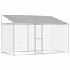 vidaXL Cage pour chien avec toit Argent&eacute; 400 x 200 x 256 cm